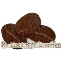 BeWooden BeWooden Coffee Blood Type Holzbrosche – handgefertigter, nachhaltiger Schmuck aus Holz – Produktbild 1 von 1