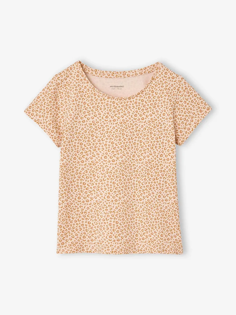 Vertbaudet 3er-Pack T-Shirts mit Glitzer-Schriftzug LOVE Mädchen, Pack beige leo, – Produktbild 4 von 4
