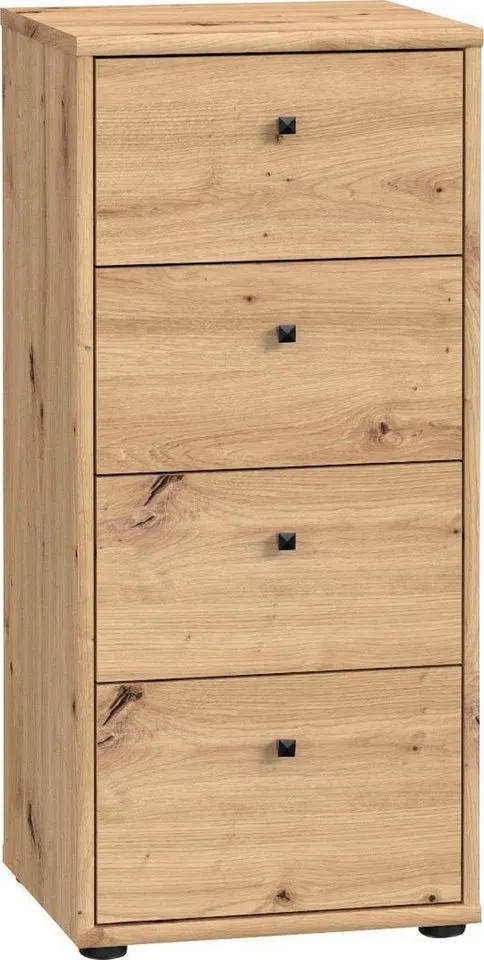 FORTE Kommode Tempra, Kommode, 4 Schubkästen, Höhe 85,5 cm, Breite 38,6 cm, Beige, – Produktbild 2 von 8