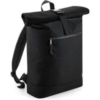 BagBase BagBase Kurierrucksack Recycelter Roll-Top Rucksack Backpack Rolltop Notebook Fach, Schwarz, – Produktbild 1 von 2