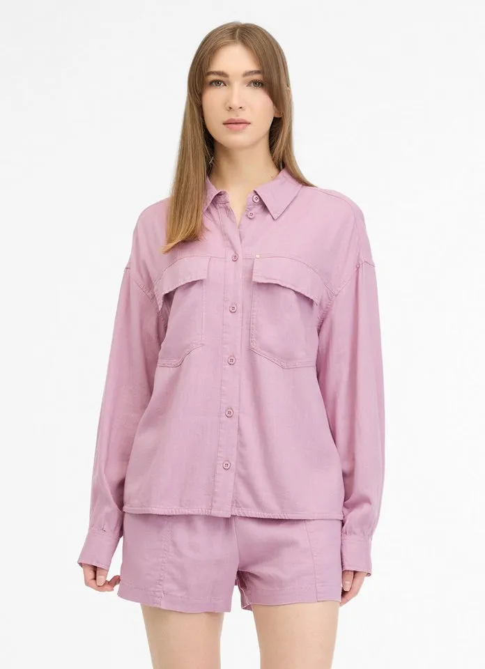 ragwear ragwear Langarmshirt JOCASTA mit Leinen, relaxed fit, Rosa, – Produktbild 1 von 4