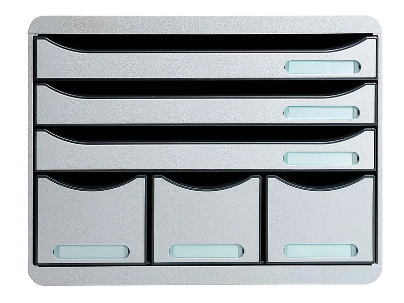 Exacompta Exacompta Schubladenbox Storebox "Office", DIN A4+, 6 Schubladen geschlossen, lichtgrau – Produktbild 1 von 2