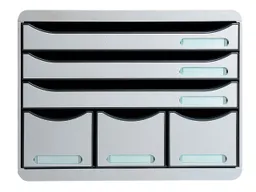 Exacompta Exacompta Schubladenbox Storebox "Office", DIN A4+, 6 Schubladen geschlossen, lichtgrau – Produktbild 1 von 1