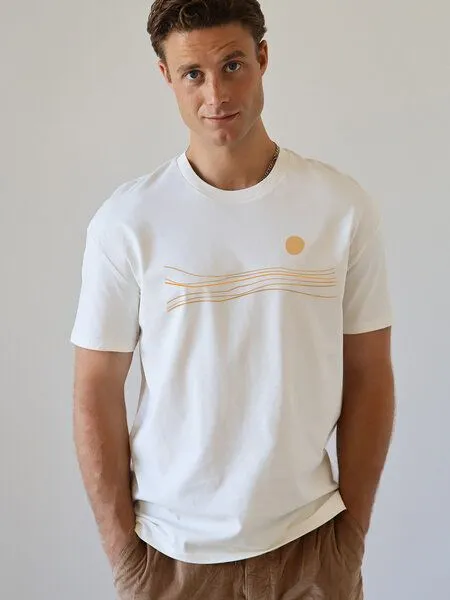 Kultgut Kultgut Artdesign Biofair- Klassik T-Shirt / Still Sundown, Weiß, – Produktbild 2 von 2