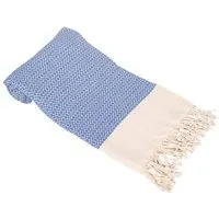 A&R Textile A&R Textile A&R Hamamtuch Saunatuch Badetuch Strandtuch "Kemer" Handtuch zweifarbig 100 x 180 cm, Denim/creme, – Produktbild 1 von 1