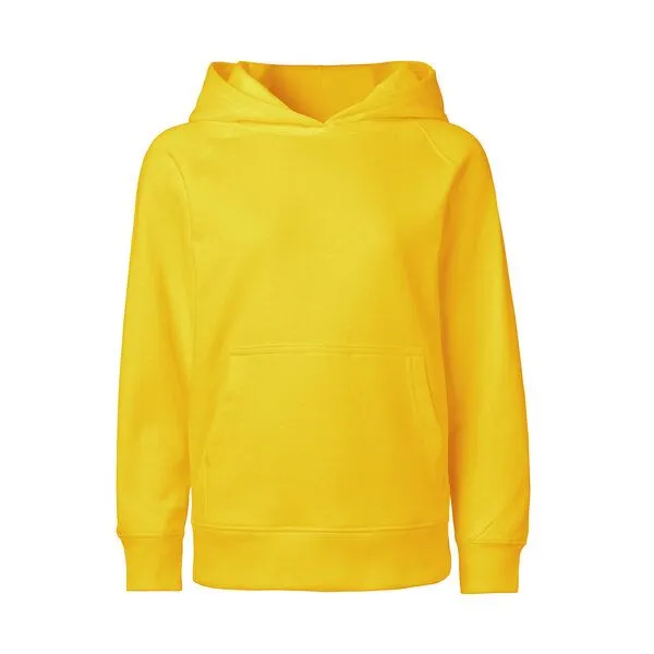 HANDGEDRUCKT HANDGEDRUCKT "Galopp" Kinder Hoody aus reiner Biobaumwolle (kbA) Pferd, Yellow, – Produktbild 2 von 4