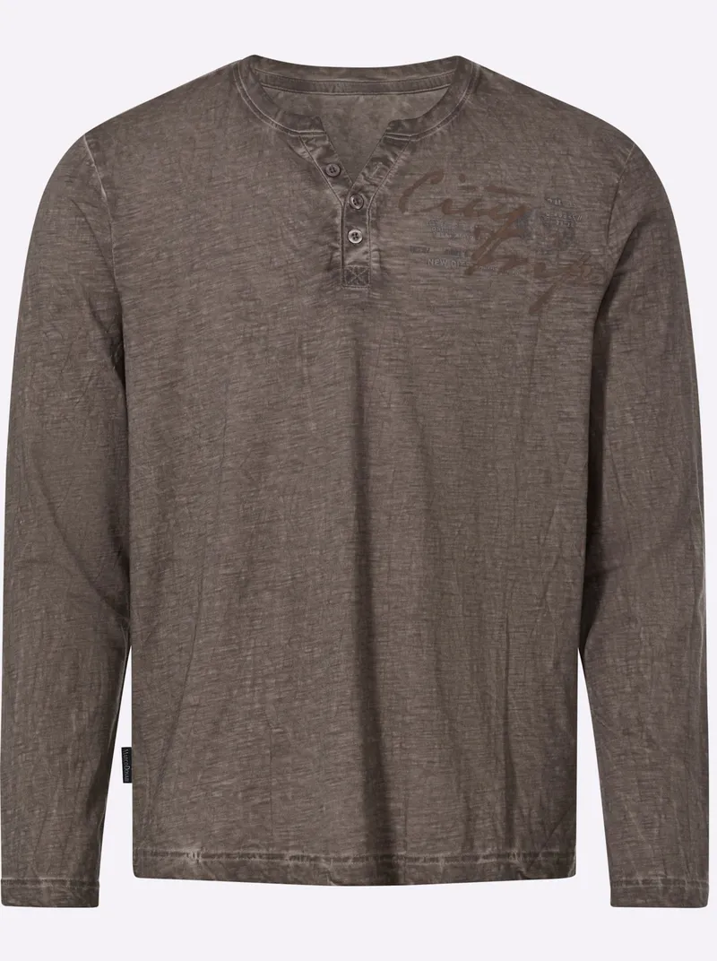 marco donati Langarmshirt dunkeltaupe, Dunkeltaupe, – Produktbild 1 von 2