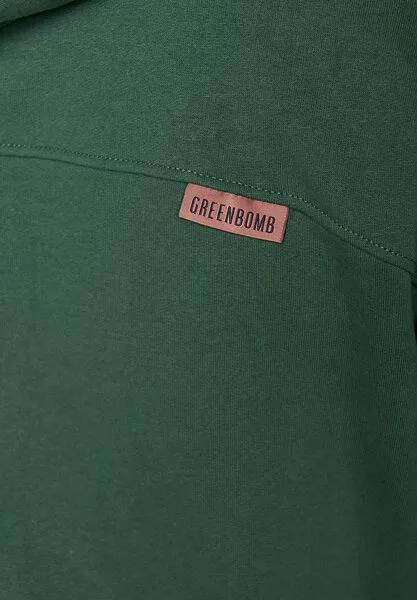 GreenBomb GREENBOMB Bike Ride on Fifty - Lässiger Hoodie aus Bio-Baumwolle / hochwertiger Stick / Fair & Vegan, Grün (bottle green), – Produktbild 4 von 4