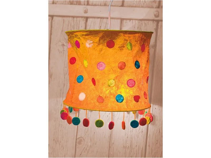 Mea Living Mea Living Lokta-Lampenschirm Punkte Durchmesser: 28 cm, Höhe: 25,5 cm, Gelb, – Produktbild 2 von 2