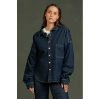 Kuyichi Kuyichi Damen vegan Shirt Mae Dark Rinse – Produktbild 1 von 1