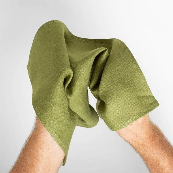 nahtur-design nahtur-design Leinen Gästehandtücher, Gruen_06 (grün), – Produktbild 1 von 3