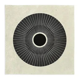 Veskor Cassiopeia Veskor Cassiopeia CENTRAL SUN Sonnen Linoldruck | 40 × 40 cm | Schwarz auf Naturweiß – Produktbild 1 von 1