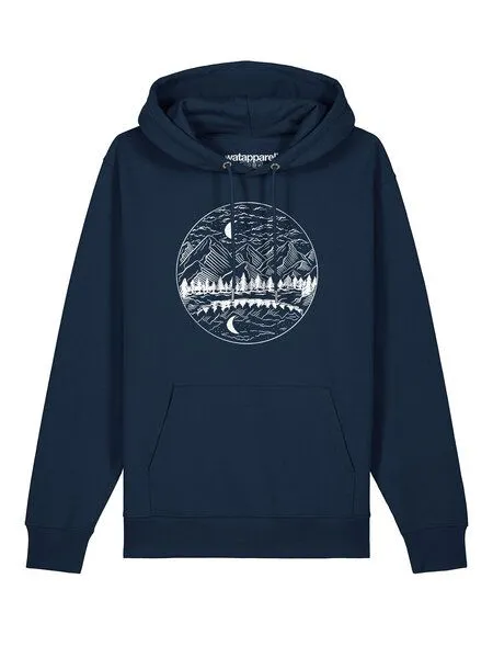 watapparel watapparel Hoodie Unisex Mountains by night, French navy, – Produktbild 2 von 4