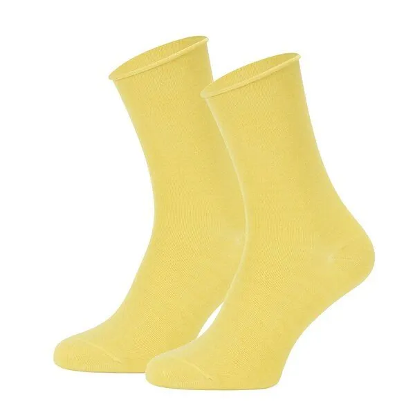 Opi and Max Opi and Max Socken ohne Gummi, Rollrand Diabetikersocken (GOTS 3er-Pack), Gelb, – Produktbild 1 von 2