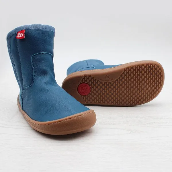 Pololo Pololo Barfuß Kinderstiefel aus Biowolle und chromfrei gegerbtem Leder, Blau, – Produktbild 4 von 4