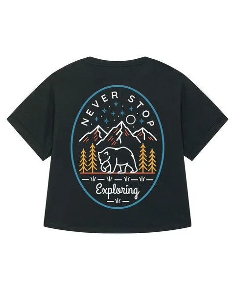 watapparel watapparel Oversize T-Shirt Frauen Never stop exploring, Black, – Produktbild 2 von 2