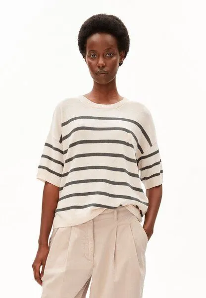 ARMEDANGELS ARMEDANGELS STRIPE Damen Strickshirt aus Leinen-Mix, Undyed-space steel, – Produktbild 1 von 5