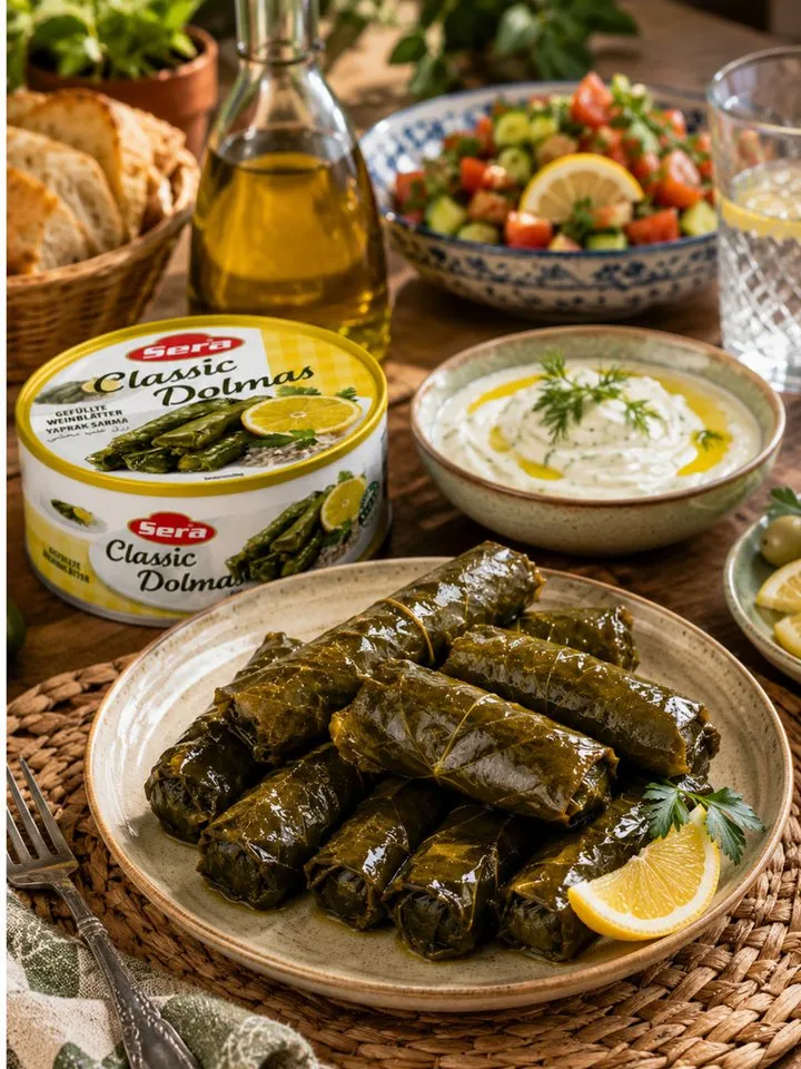 SERA FOOD Fertiggericht Gefüllte Weinblätter mit Reis – mediterran & servierfertig, (Vegane Konserven), Spezialität, servierfertig, vegan/vegetarisch, hochwertige Zutaten – Produktbild 4 von 4