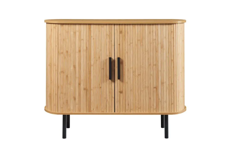 en.casa Kommode, »Tvedestrand« mit 2 Schiebetüren 100x40x80 cm Natur, Beige, – Produktbild 4 von 4