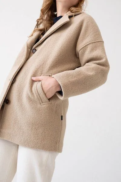 TIRALAHILACHA TIRALAHILACHA Tad Chunky Wool Coat, Beige, – Produktbild 2 von 4