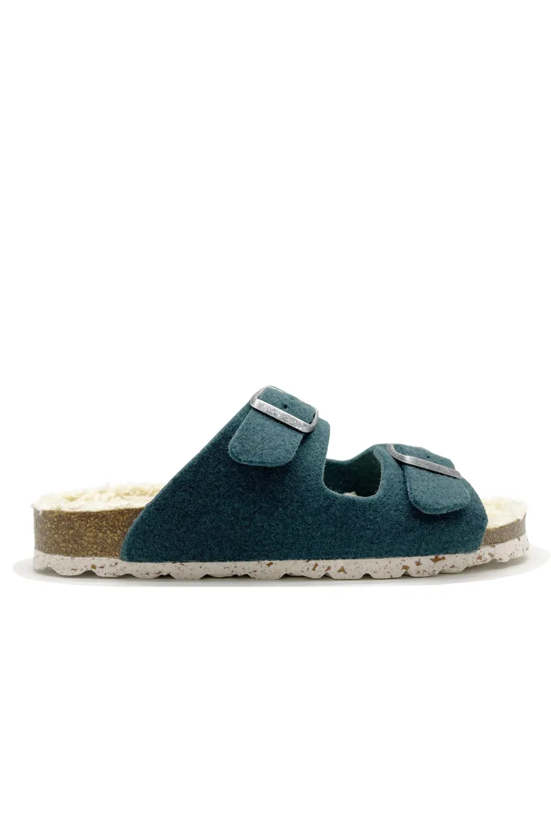 thies thies Damen vegan Hausschuhe Plüsch Oliv – Produktbild 1 von 2