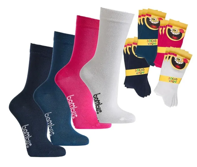 TippTexx 24 Socken 6 Paar Bambus Kinder Socken superweich handgekettelt Mädchen & Jungen (Set, 6 Paar), Blau, – Produktbild 3 von 5