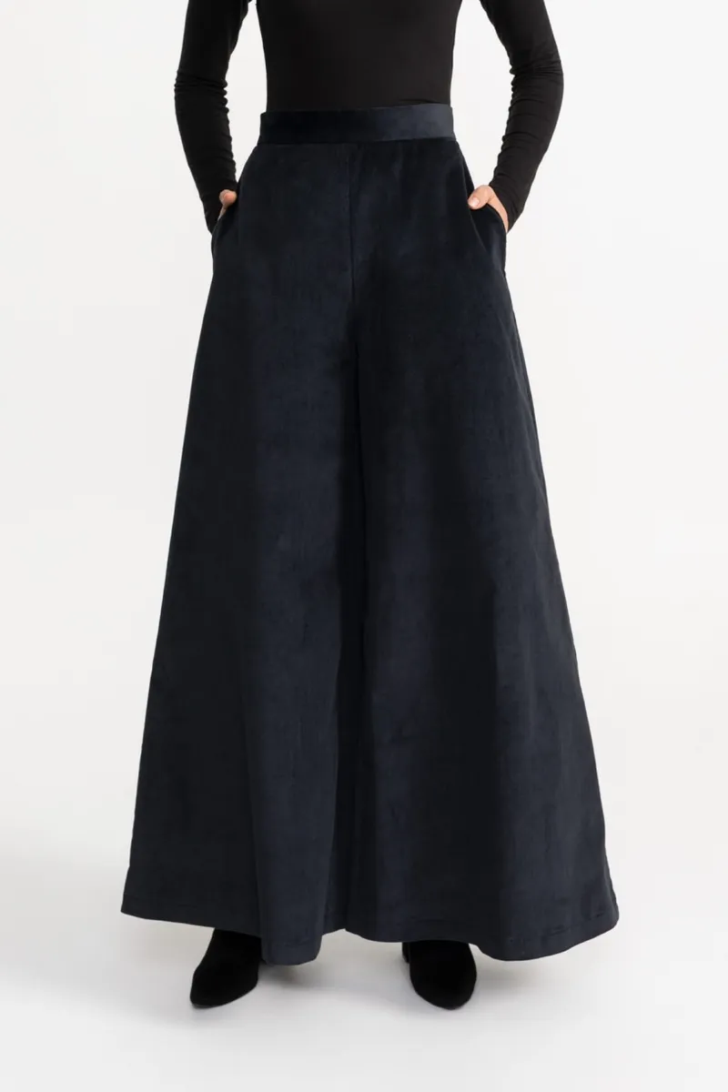 De IONESCU De IONESCU Damen vegan Hose Palazzo Cord, Extra dunkelblau, – Produktbild 2 von 2