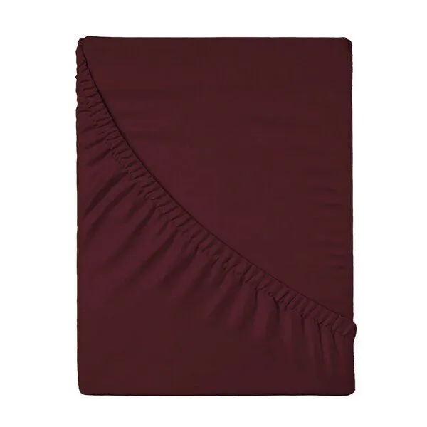 KUSHEL KUSHEL Bettlaken Spannbettlaken aus Bio Baumwolle, Magic merlot (rot), – Produktbild 1 von 3