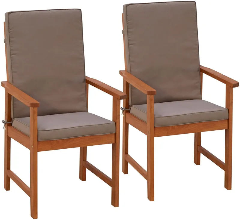 Merxx Merxx Gartenstuhl Montana (Set, 2 St), 2er Set, Alu/Textil, braun, inkl. Auflage, Braun, – Produktbild 1 von 5