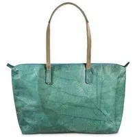 BELEAF BELEAF Vegane Tasche "SHOP LEAF" aus Blattleder, Spruce blue, – Produktbild 1 von 1