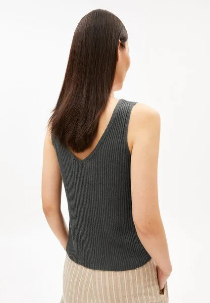 ARMEDANGELS ARMEDANGELS LINEN BLEND Damen Stricktop aus Leinen-Mix, Space steel, – Produktbild 2 von 4