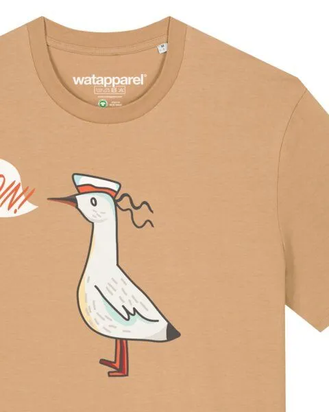 watapparel watapparel T-Shirt Unisex Moin Seagull, Latte, – Produktbild 3 von 3