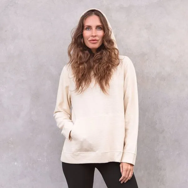 Jaya Jaya HEATHER - Hoodie in leichtem Oversized Schnitt mit Front-Tasche und großer Kapuze aus 100% Biobaumwolle, Grey, – Produktbild 1 von 2