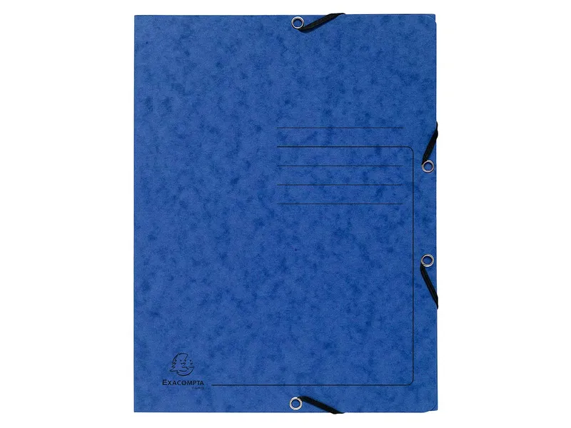 Exacompta 25 Exacompta Sammelmappen, Colorspan-Karton, 355 g/m², DIN A4, Gummizug, 3 Klappen, blau – Produktbild 1 von 1