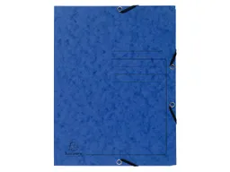 Exacompta 25 Exacompta Sammelmappen, Colorspan-Karton, 355 g/m², DIN A4, Gummizug, 3 Klappen, blau – Produktbild 1 von 1