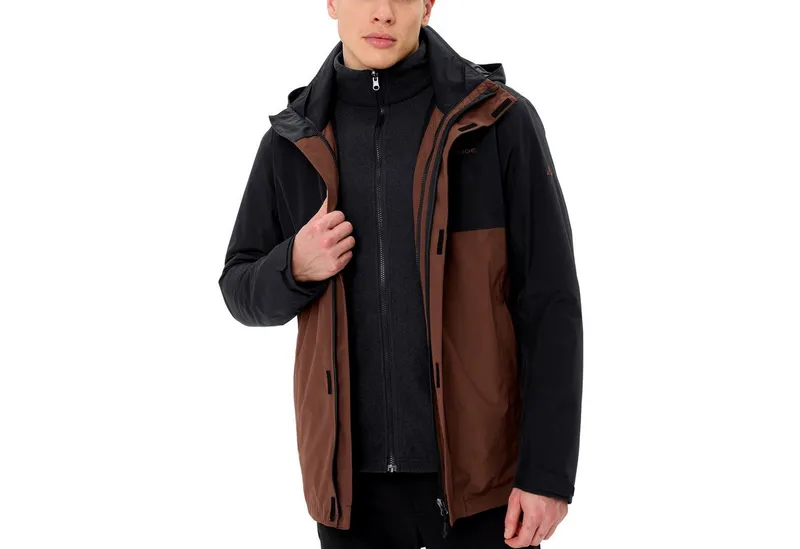 Vaude Vaude 3-in-1-Funktionsjacke Men Rosemoor 3in1 Jacket mit Stehkragen & Kapuze, Braun, – Produktbild 2 von 3