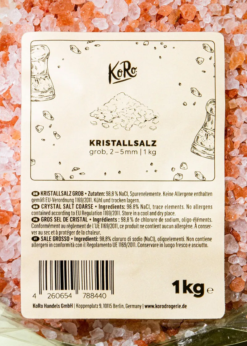 KoRo Grobes Kristallsalz 12 x 1 kg – Produktbild 4 von 5