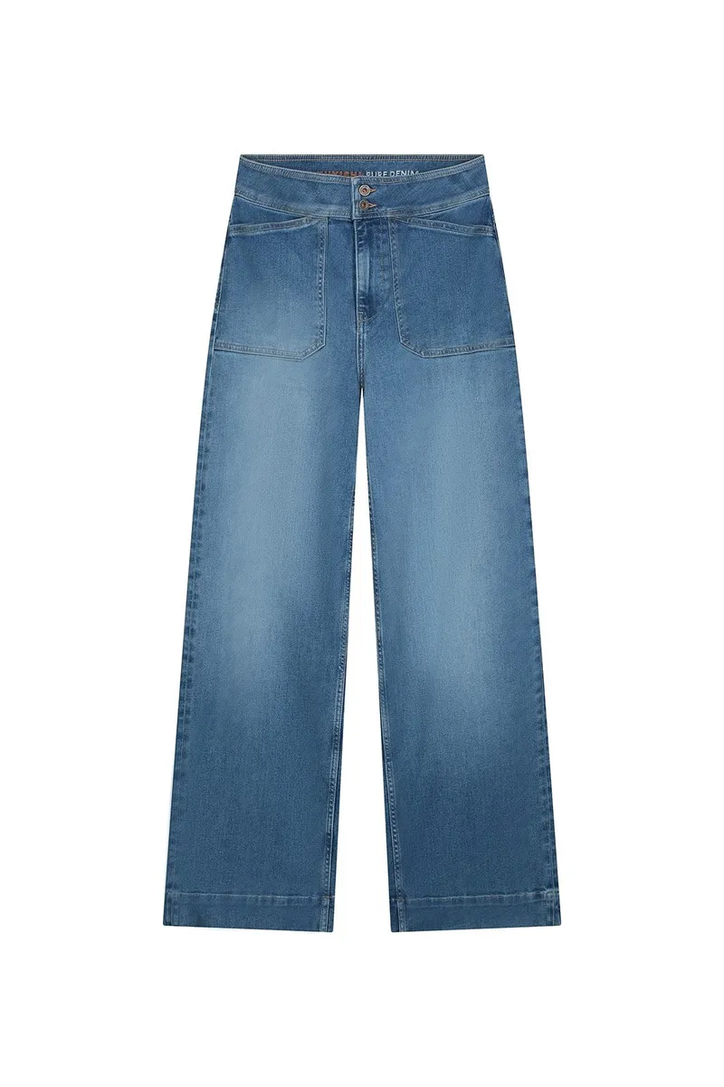 Kuyichi Kuyichi Damen vegan Jeans Worker Farrah Ocala Blau, Blau, – Produktbild 1 von 1