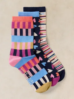 White Stuff 3-er Pack Socken Geo & Herz - 39-41 – Produktbild 1 von 1