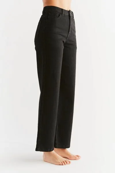 Evermind Evermind W's Wide Leg Jeans-WE1010, Coal black, – Produktbild 2 von 5