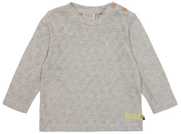 loud + proud loud + proud Babys & Kinder Shirt Langarm Jacquard Strick, GOTS-zertifiziert, Silver(grau), – Produktbild 2 von 2