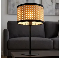 GLOBO LIGHTING Tischleuchte, Leuchtmittel nicht inklusive, Tischlampe Schreibtischleuchte Metall schwarz Bambus-Optik E14 D 23 cm – Produktbild 1 von 1