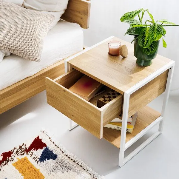 ekomia ekomia Nachttisch Wega Plus, Weiss, – Produktbild 3 von 4