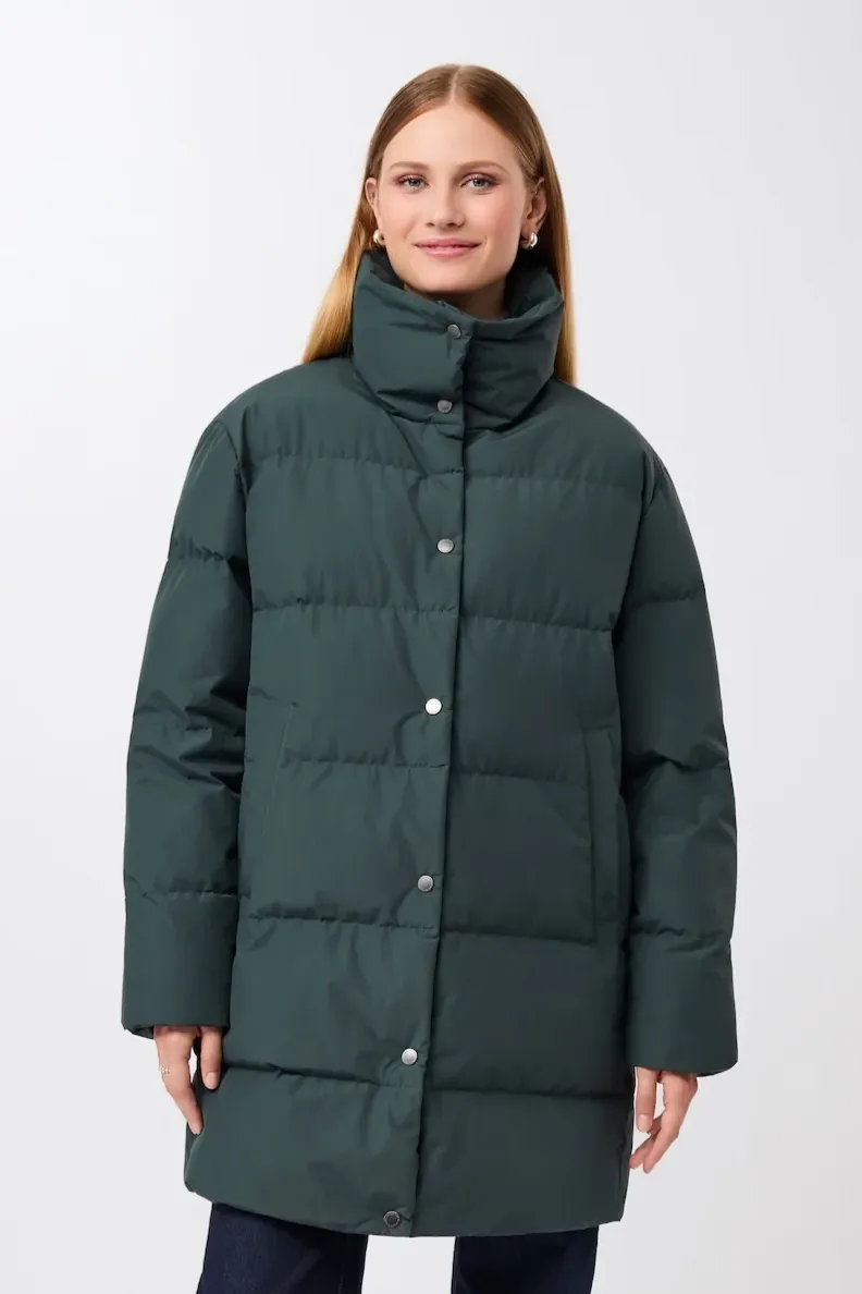LangerChen LangerChen Damen vegan Jacke Mit Stehkragen Tannengrün, Grün, – Produktbild 2 von 2
