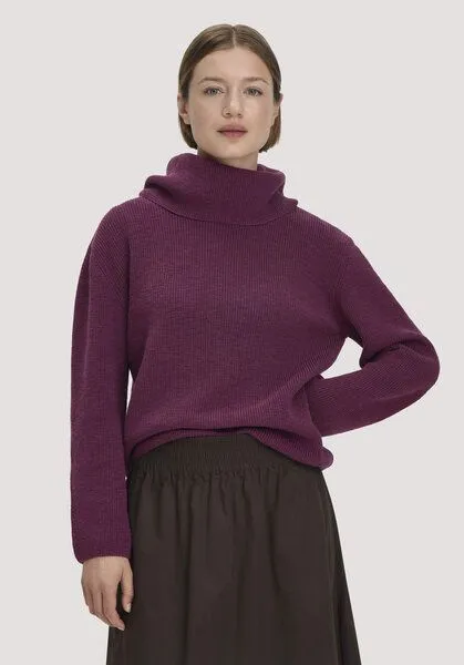 hessnatur hessnatur Strickpullover Relaxed aus reiner Bio-Baumwolle, Fuchsia, – Produktbild 1 von 4