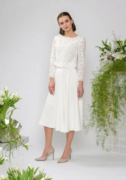 Atelier SNOW Atelier SNOW Zweiteiliges Brautkleid Langarm Top Lily-Alyssien – Produktbild 3 von 3