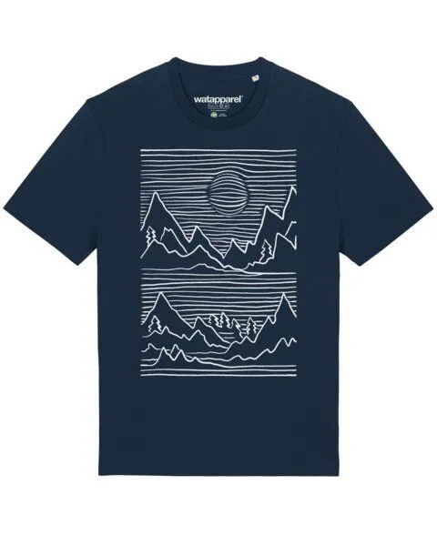 watapparel watapparel T-Shirt Unisex Mountains, French navy, – Produktbild 1 von 4