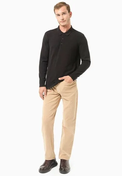 ORGANICATION ORGANICATION Polokragenpullover aus Bio-Baumwolle, Black, – Produktbild 2 von 4