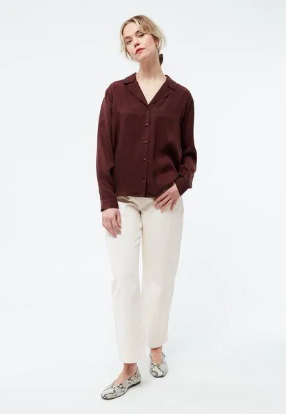 Givn Berlin Givn Berlin Bluse GBZORA aus TENCEL mit Reverskragen, Wine red (tencel), – Produktbild 2 von 4