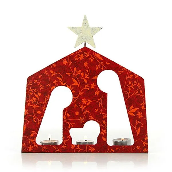 Mitienda Shop Mitienda Shop Teelichthalter Krippe, Weihnachtsdeko – Produktbild 1 von 4